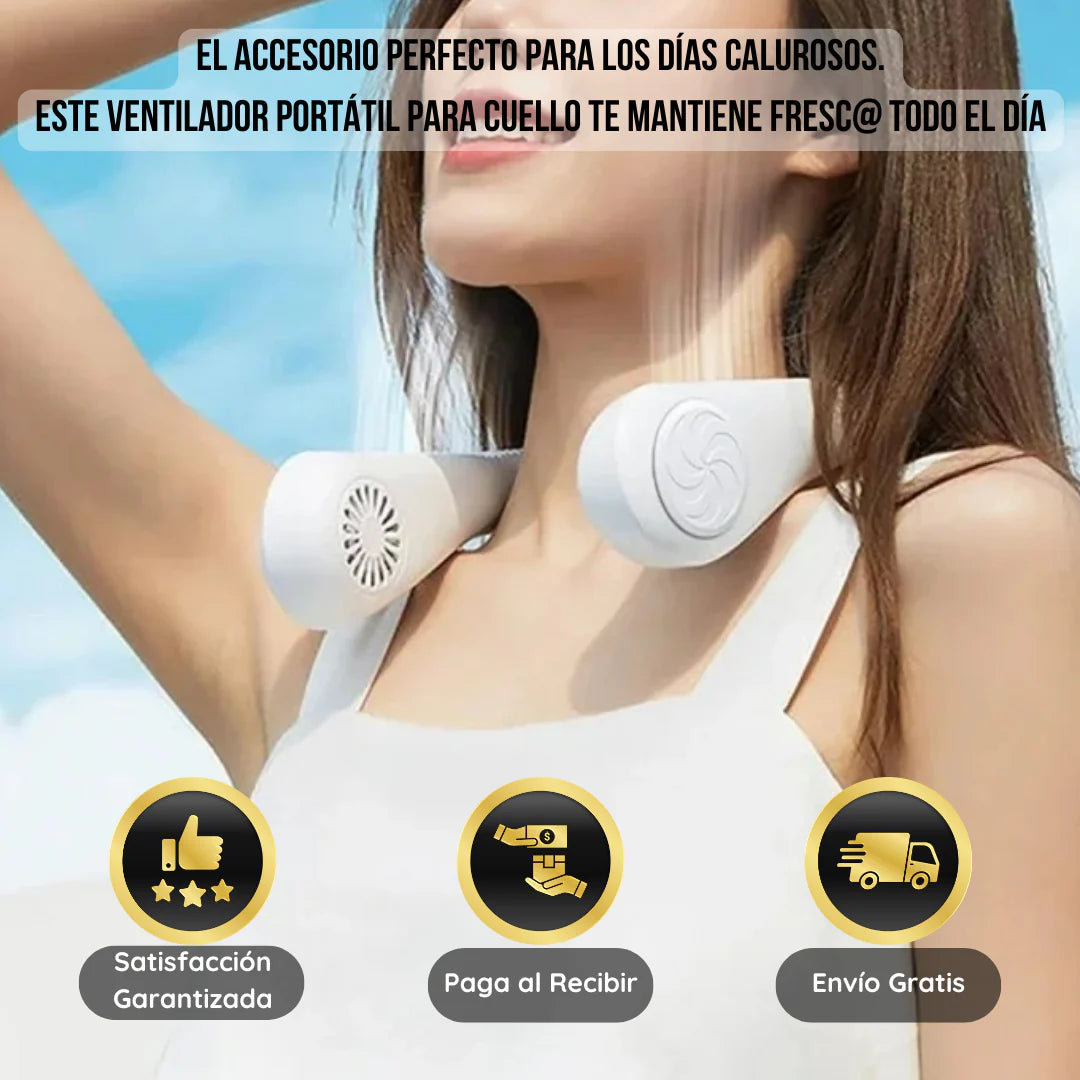 PROMO- VENTILADOR DE CUELLO PORTÁTIL - Ya no sufras por el Calor 🌞❄️