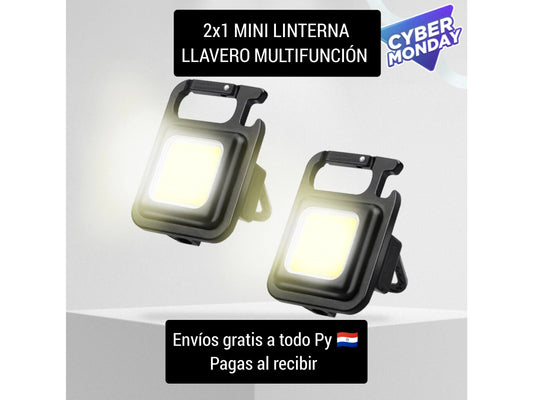 2X1 Mini Linterna Llavero MULTIFUNCION